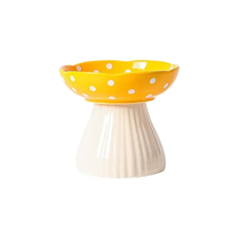 Mushroom-Shaped Elevated Cat Bowl