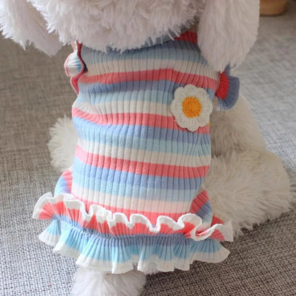 Rainbow Flower Summer Pet Dress Vest (Small Dogs & Cats) 🌈🌼