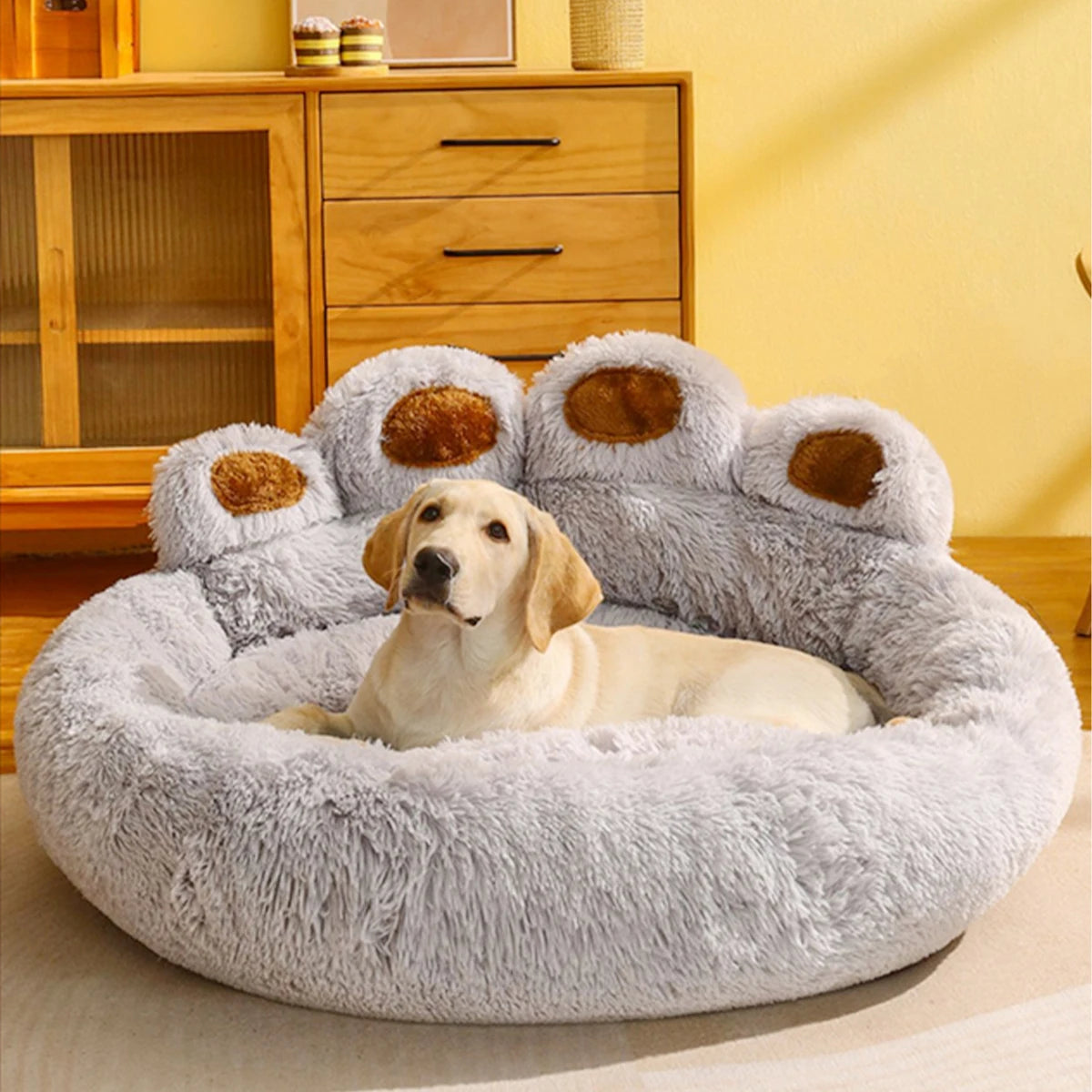 Ultra-Fluffy Calming Pet Bed – Warm Donut Nest for Dogs & Cats