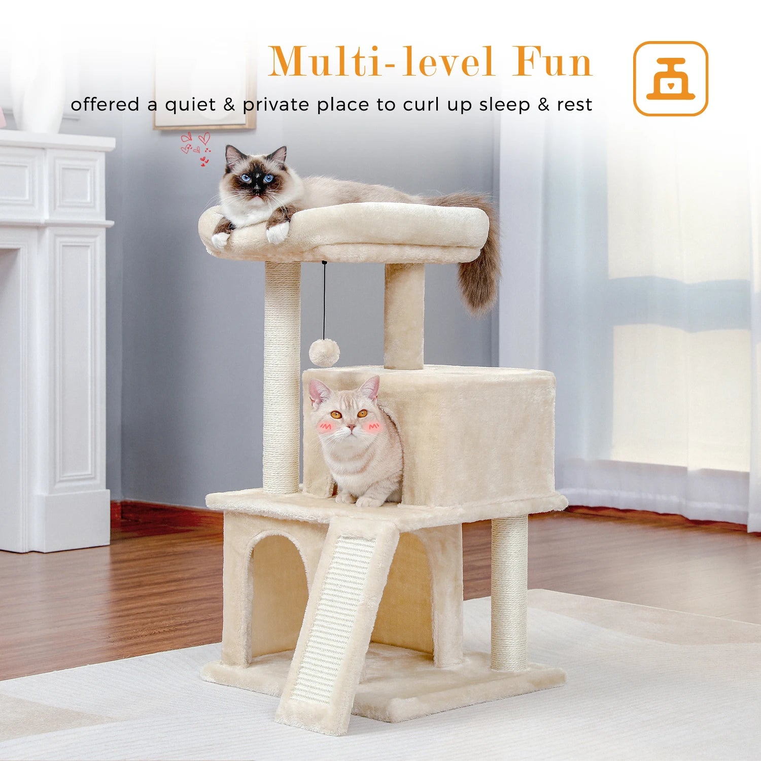 All-in-One Cozy Climbing & Resting Tower for Indoor Cats
