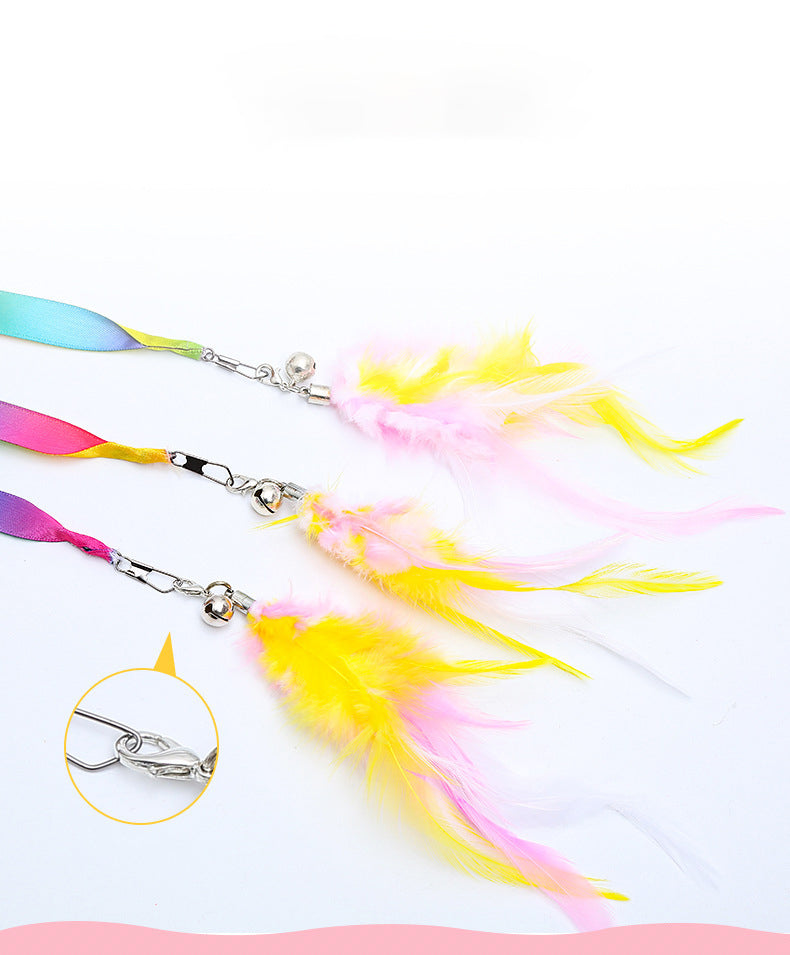 Silk Ribbon Feather Teaser Wand