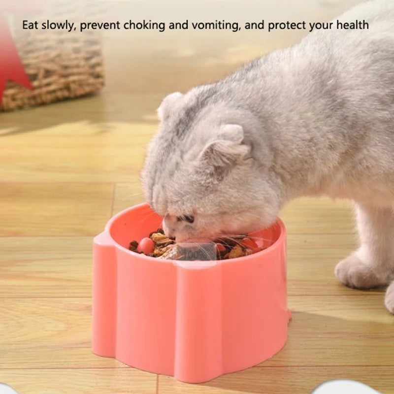 Elevated Slow-Feeding Cat Bowl (Anti-Choking & Neck-Friendly)