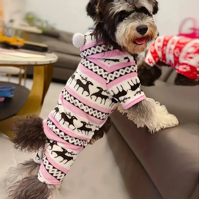Cozy Reindeer Fleece Pet Pajamas
