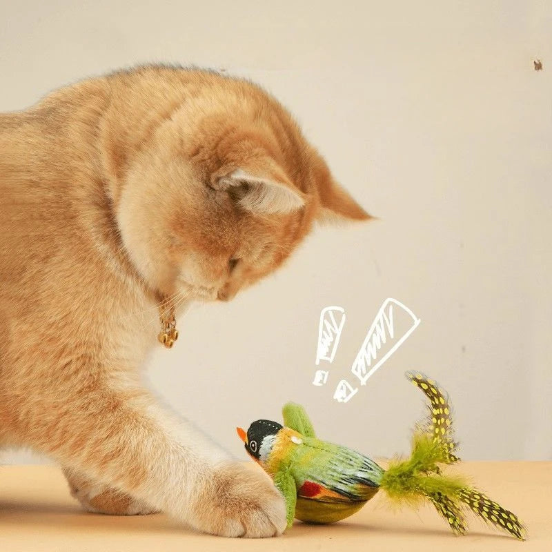 🐦🐛Chirpy Bird Interactive Cat Toy