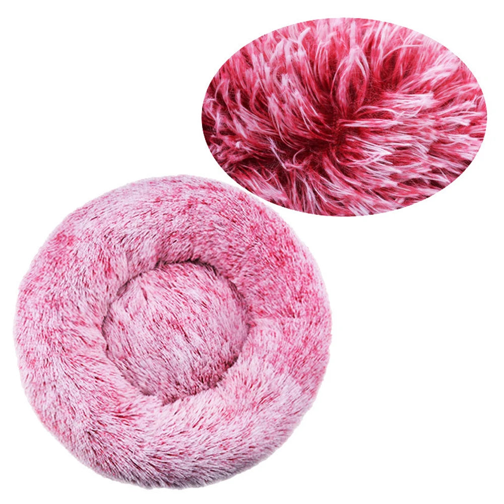 Ultra-Soft Calming Plush Pet Bed – Round, Washable Comfort Bed for Cats & Dogs