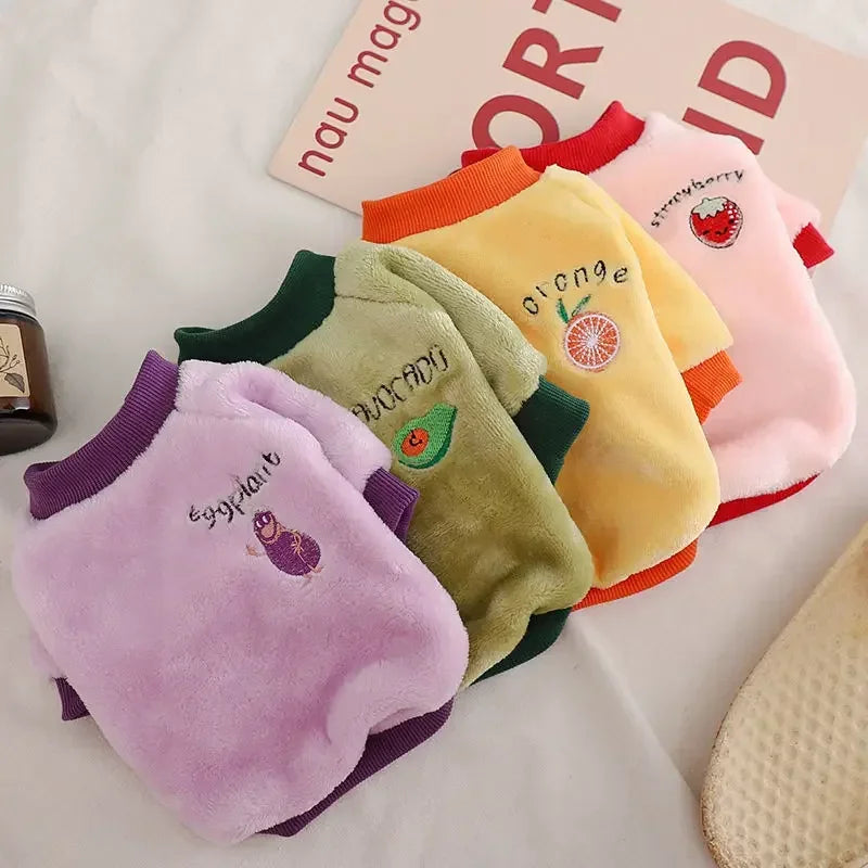 Cute Fruit Print Fleece Pet Jacket (Dog & Cat)