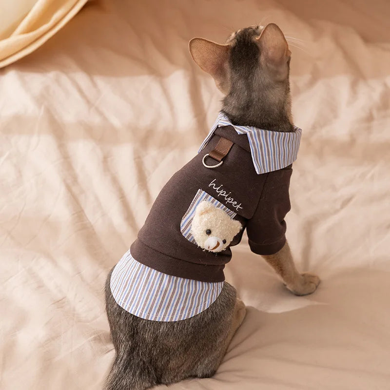 Bear Chic Puppy Hoodie – Cozy Autumn & Winter Pullover for Dogs & Cats
