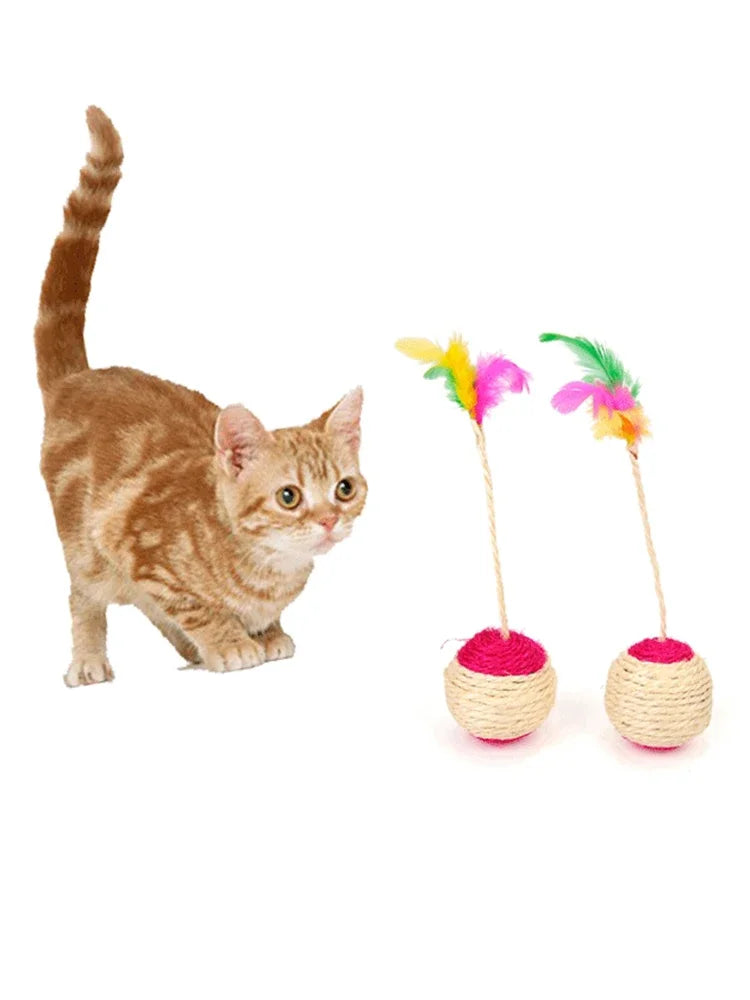 😻Feather Bounce Sisal Cat Toy