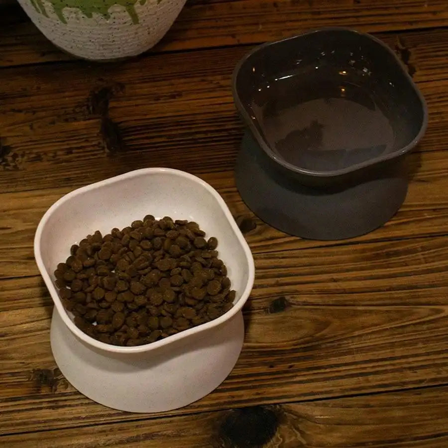 Anti-Rollover, Wide-Opening Feeding Bowl for Cats