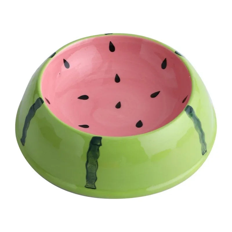 Fruit-Inspired Ceramic Cat Bowl