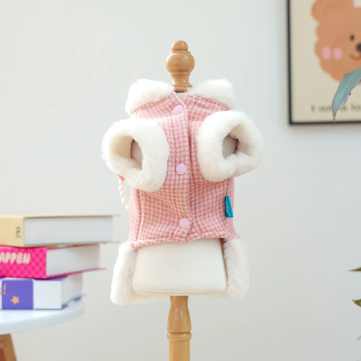 Pink Pearl Velvet Dog Vest