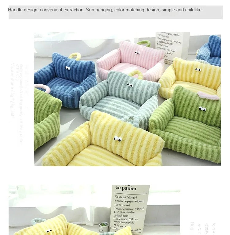 Mini Sofa Pet Bed (Cozy Linen Couch for Small Dogs & Cats) 🛋️🐾