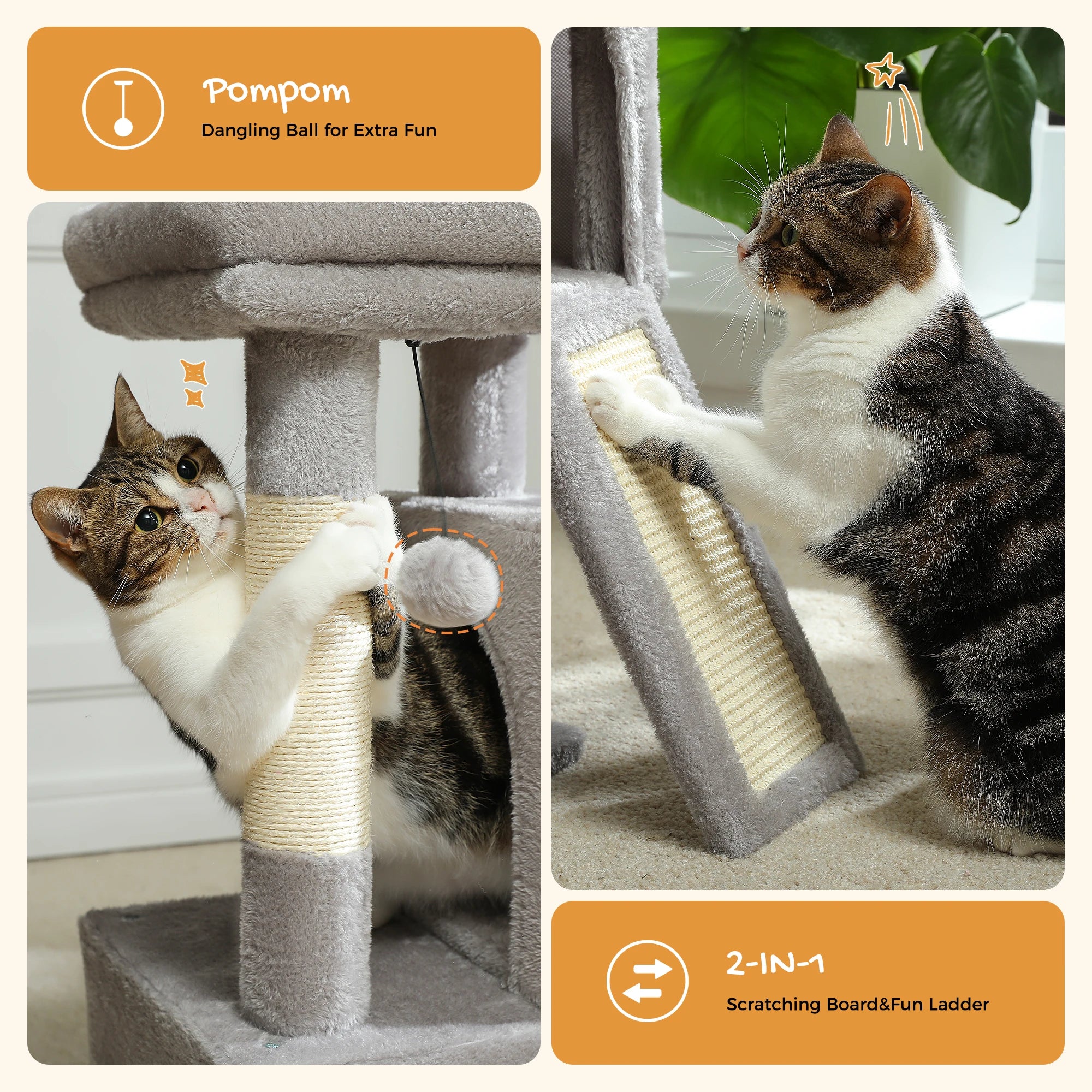 All-in-One Cozy Climbing & Resting Tower for Indoor Cats