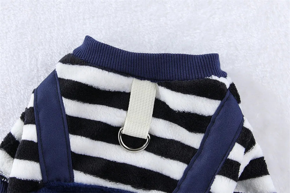 Cozy Bear Stripe Pet Jumpsuit