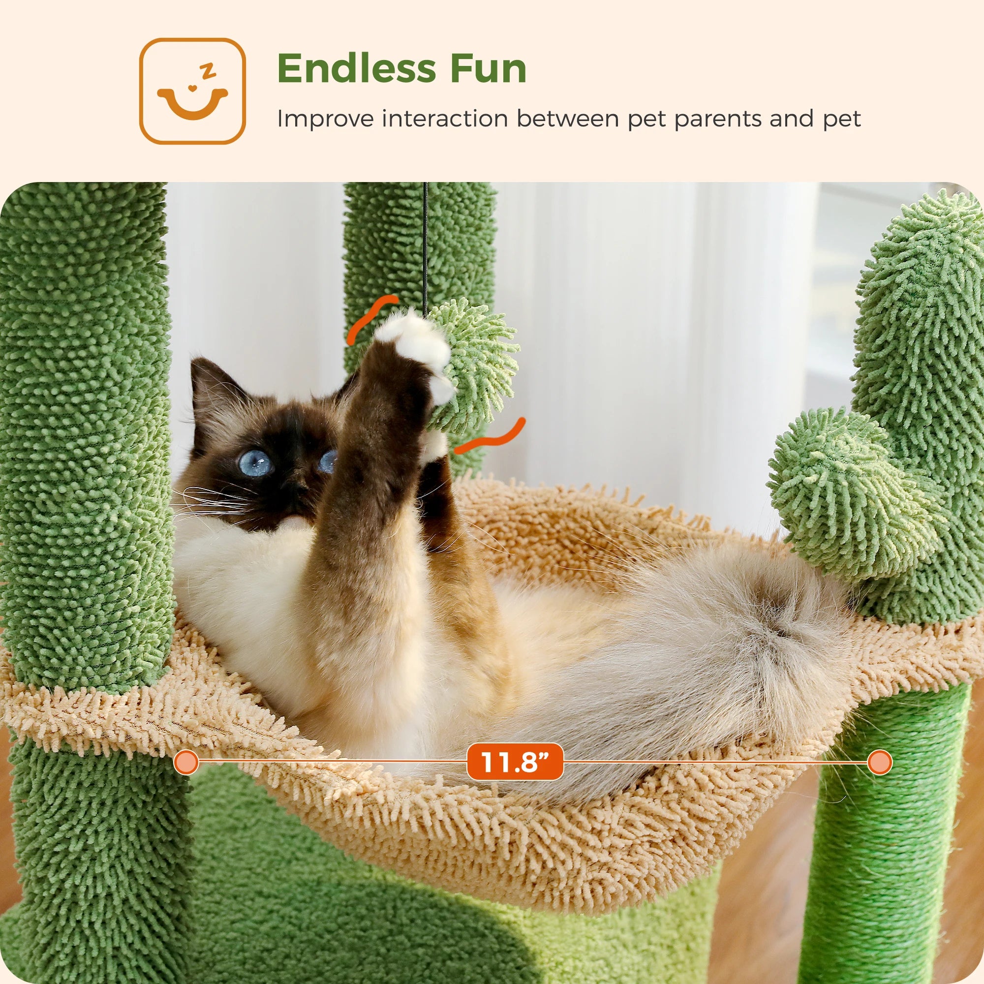 Compact 4-in-1 Climbing & Rest Tower for Indoor Cats