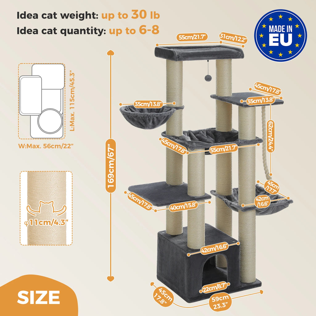 Extra-Large Climbing Tower for Big & Multi-Cat Homes