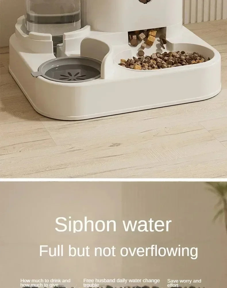 Gravity-Fed Automatic Food & Water Feeder for Cats & Dogs