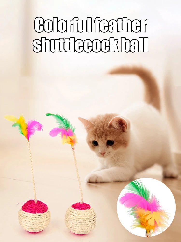😻Feather Bounce Sisal Cat Toy