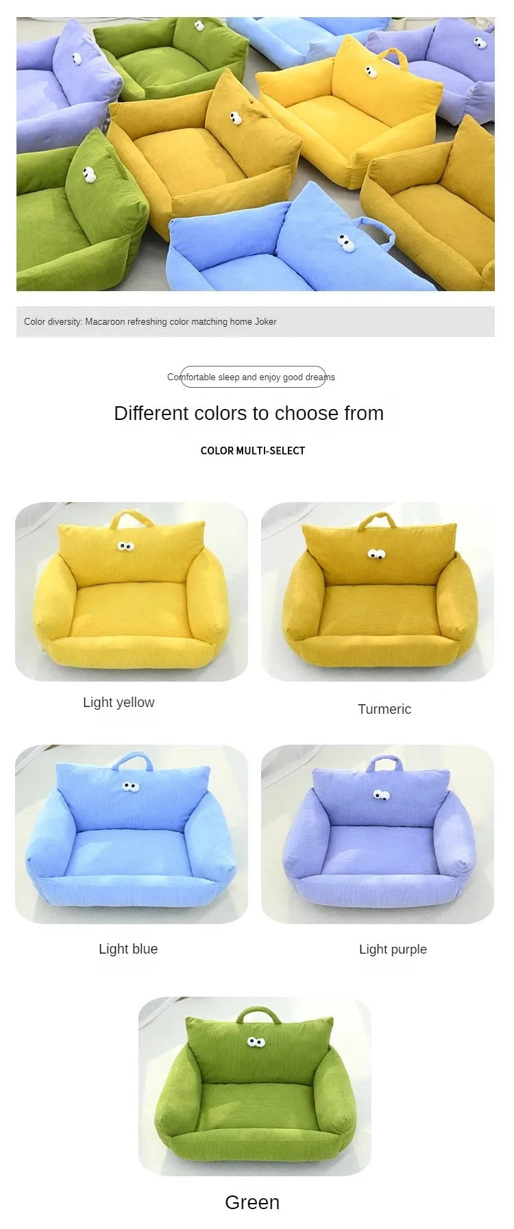 Mini Sofa Pet Bed (Cozy Linen Couch for Small Dogs & Cats) 🛋️🐾