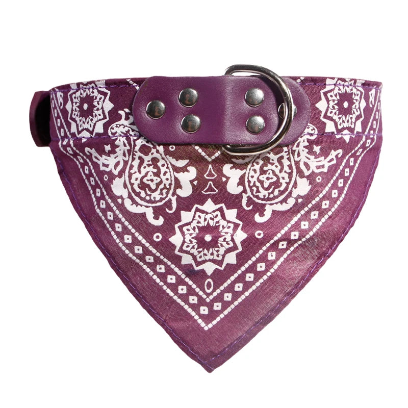 Printed Bandana Dog & Cat Collar (PU)