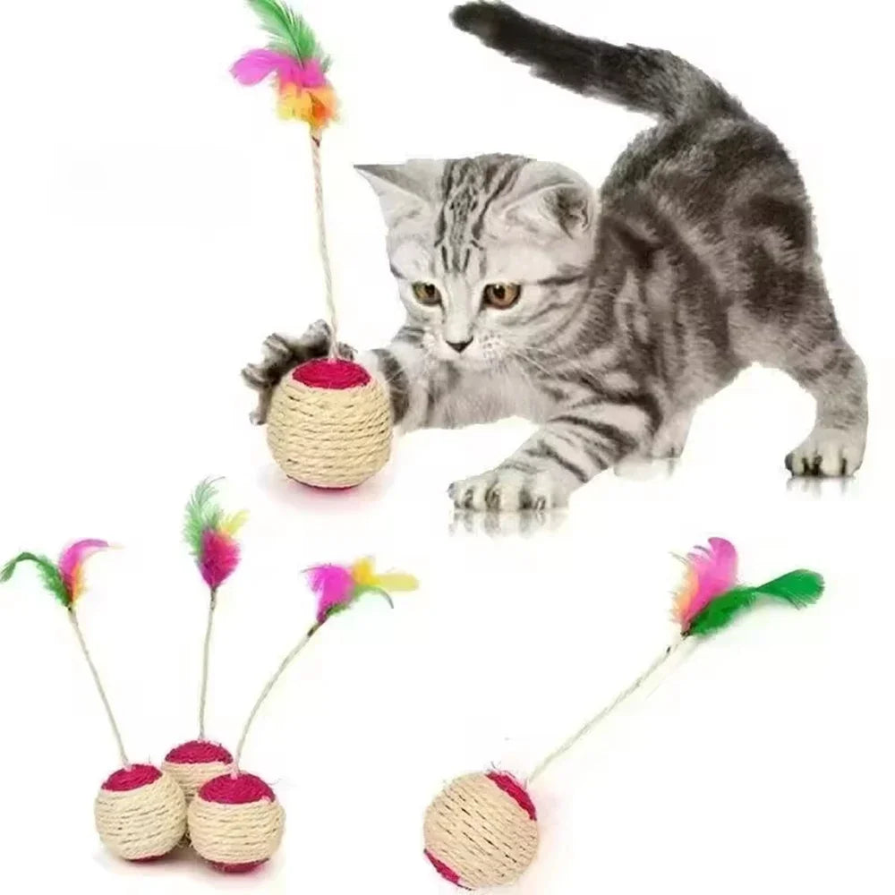 😻Feather Bounce Sisal Cat Toy