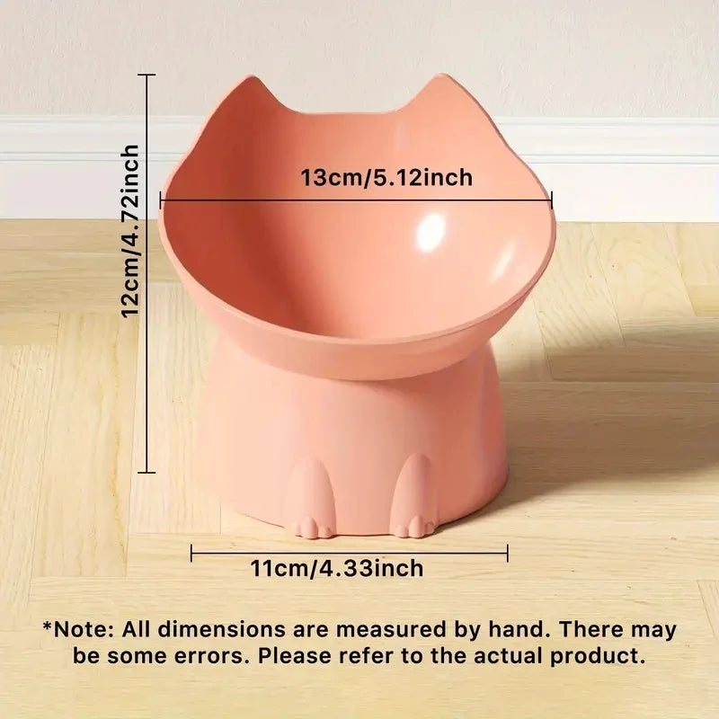 Elevated Whisker-Friendly Cat Bowl with Anti-Tip Base
