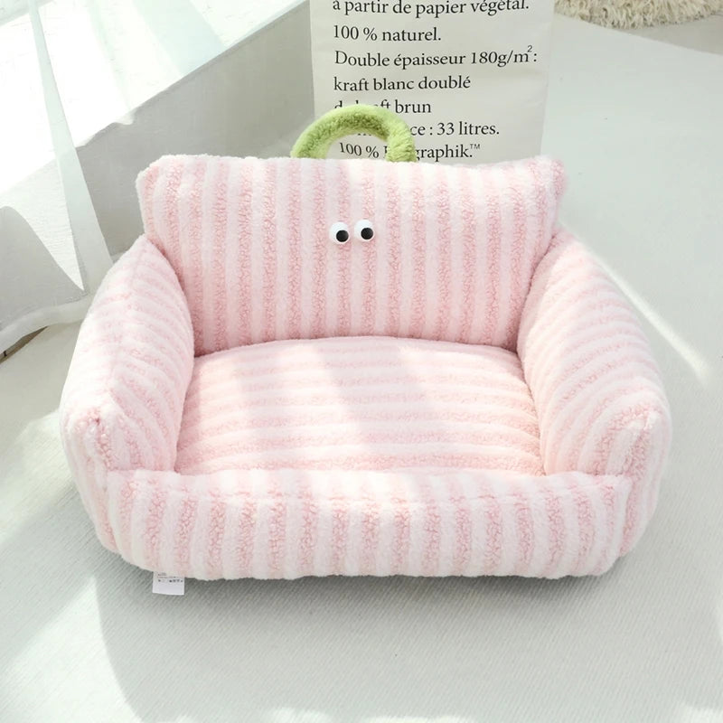Mini Sofa Pet Bed (Cozy Linen Couch for Small Dogs & Cats) 🛋️🐾