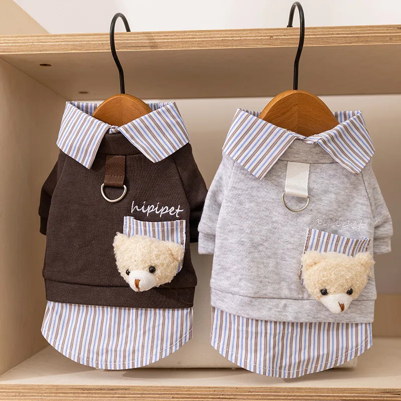 Bear Chic Puppy Hoodie – Cozy Autumn & Winter Pullover for Dogs & Cats