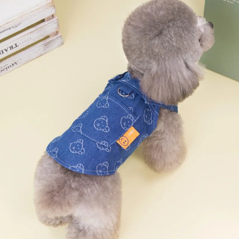 Denim Harness Dress for Small Dogs (Spring/Summer) 💙👗🐾