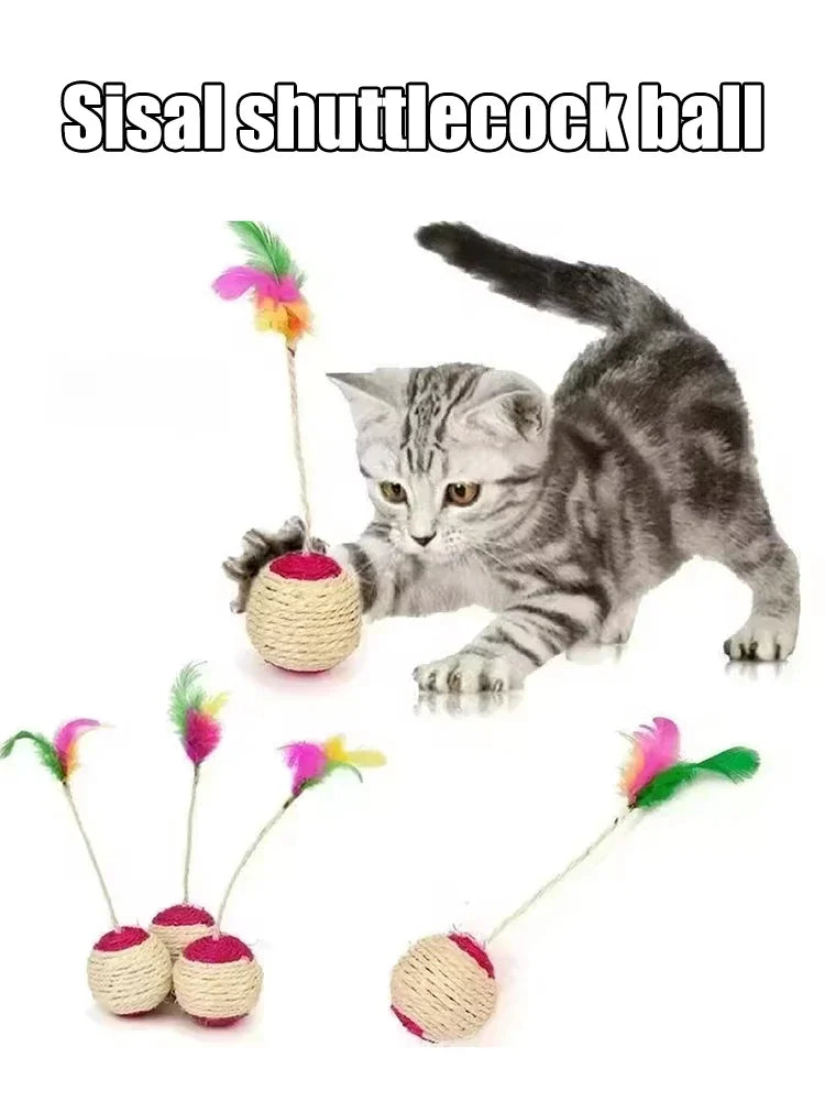 😻Feather Bounce Sisal Cat Toy