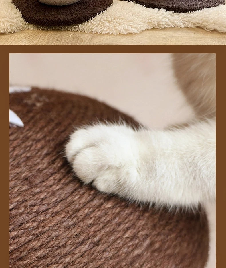 Mushroom Sisal Cat Scratching Post & Board – Vertical Scratch Pad, Durable Non-Shed Cat Scratcher