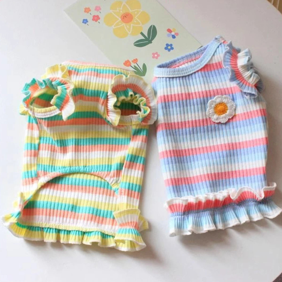 Rainbow Flower Summer Pet Dress Vest (Small Dogs & Cats) 🌈🌼