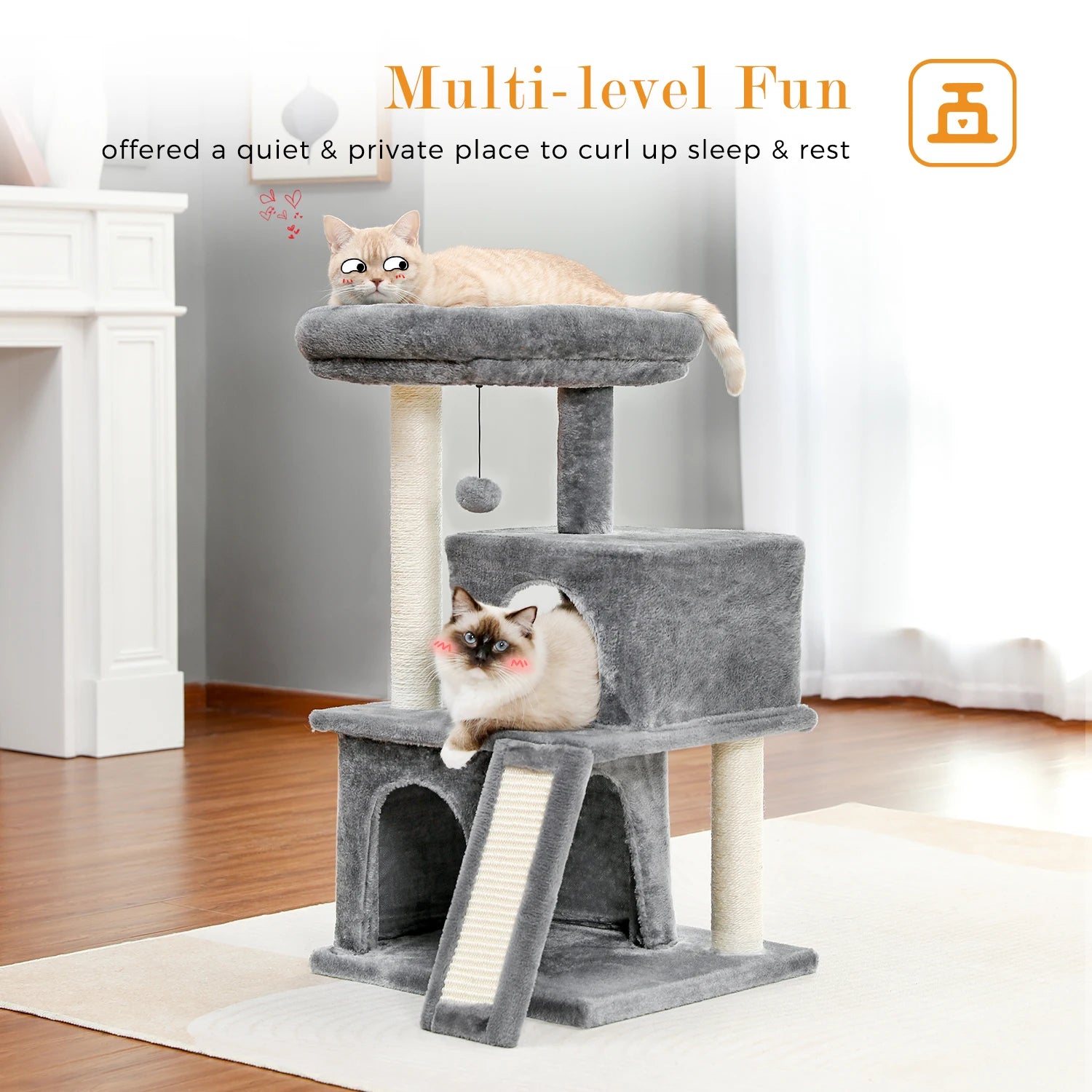 All-in-One Cozy Climbing & Resting Tower for Indoor Cats