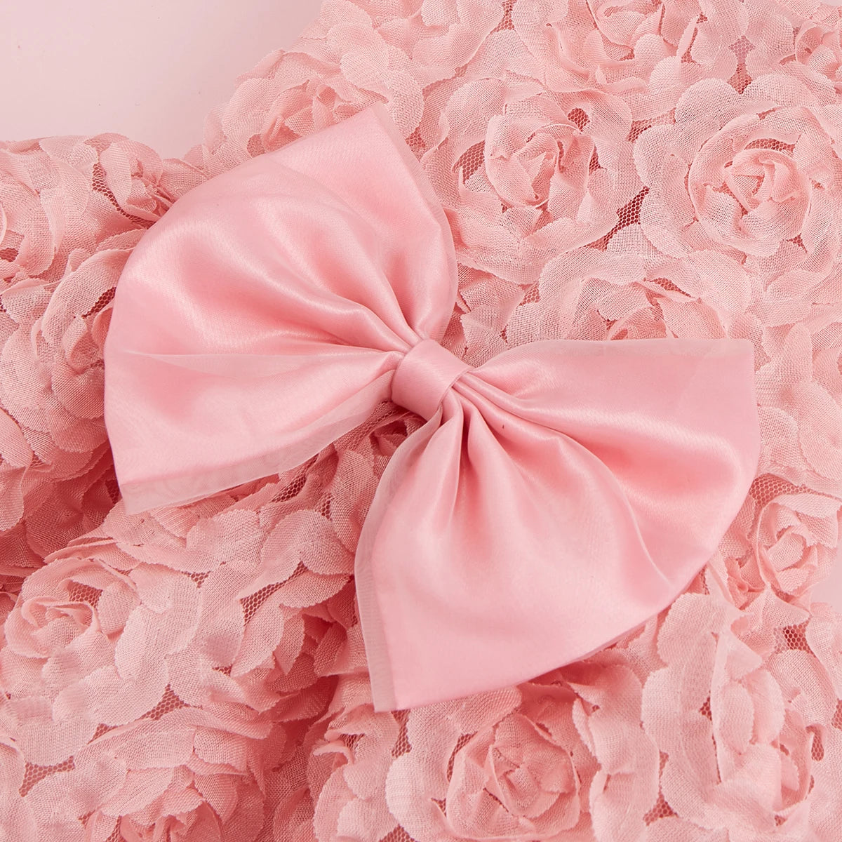 Pink Rose Bow Princess Dog Dress 🎀🌸