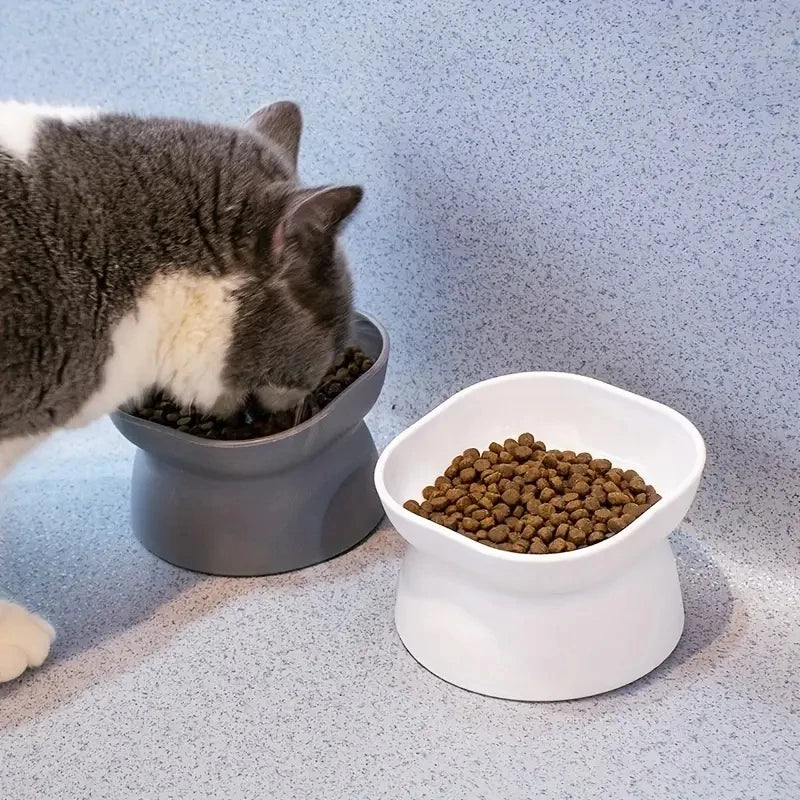 Anti-Rollover, Wide-Opening Feeding Bowl for Cats