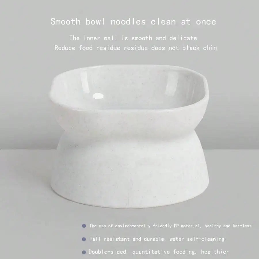 Anti-Rollover, Wide-Opening Feeding Bowl for Cats