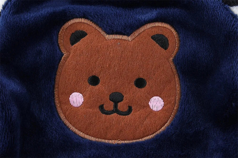 Cozy Bear Stripe Pet Jumpsuit