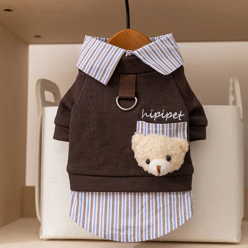 Bear Chic Puppy Hoodie – Cozy Autumn & Winter Pullover for Dogs & Cats