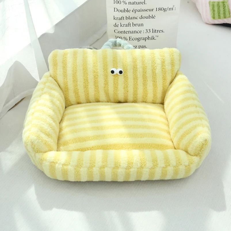 Mini Sofa Pet Bed (Cozy Linen Couch for Small Dogs & Cats) 🛋️🐾