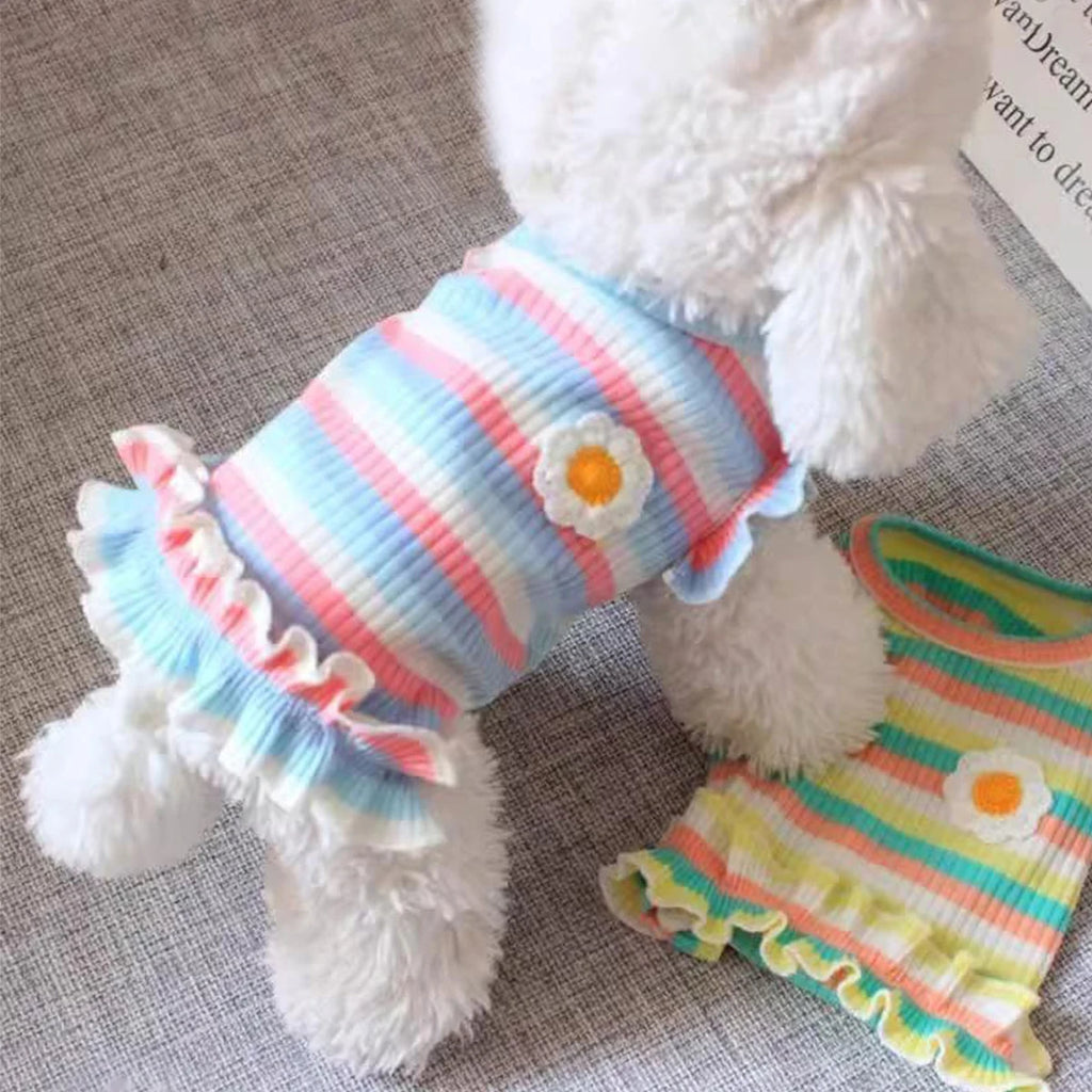 Rainbow Flower Summer Pet Dress Vest (Small Dogs & Cats) 🌈🌼