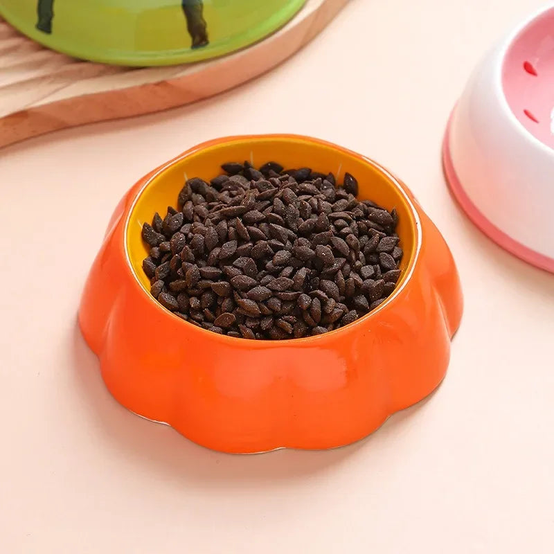 Fruit-Inspired Ceramic Cat Bowl