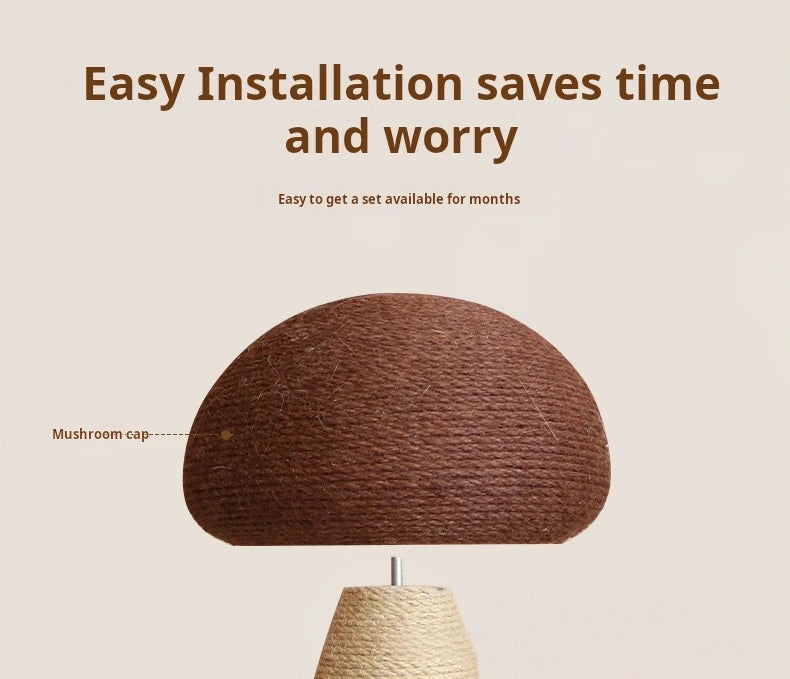 Mushroom Sisal Cat Scratching Post & Board – Vertical Scratch Pad, Durable Non-Shed Cat Scratcher