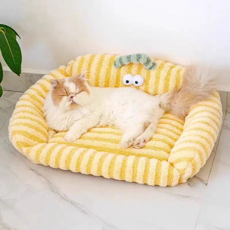 Mini Sofa Pet Bed (Cozy Linen Couch for Small Dogs & Cats) 🛋️🐾
