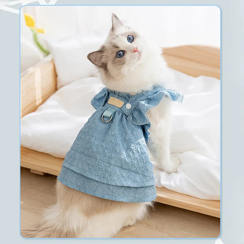 Denim Dog Dress with Leash Ring (Spring/Summer) 💙🐾
