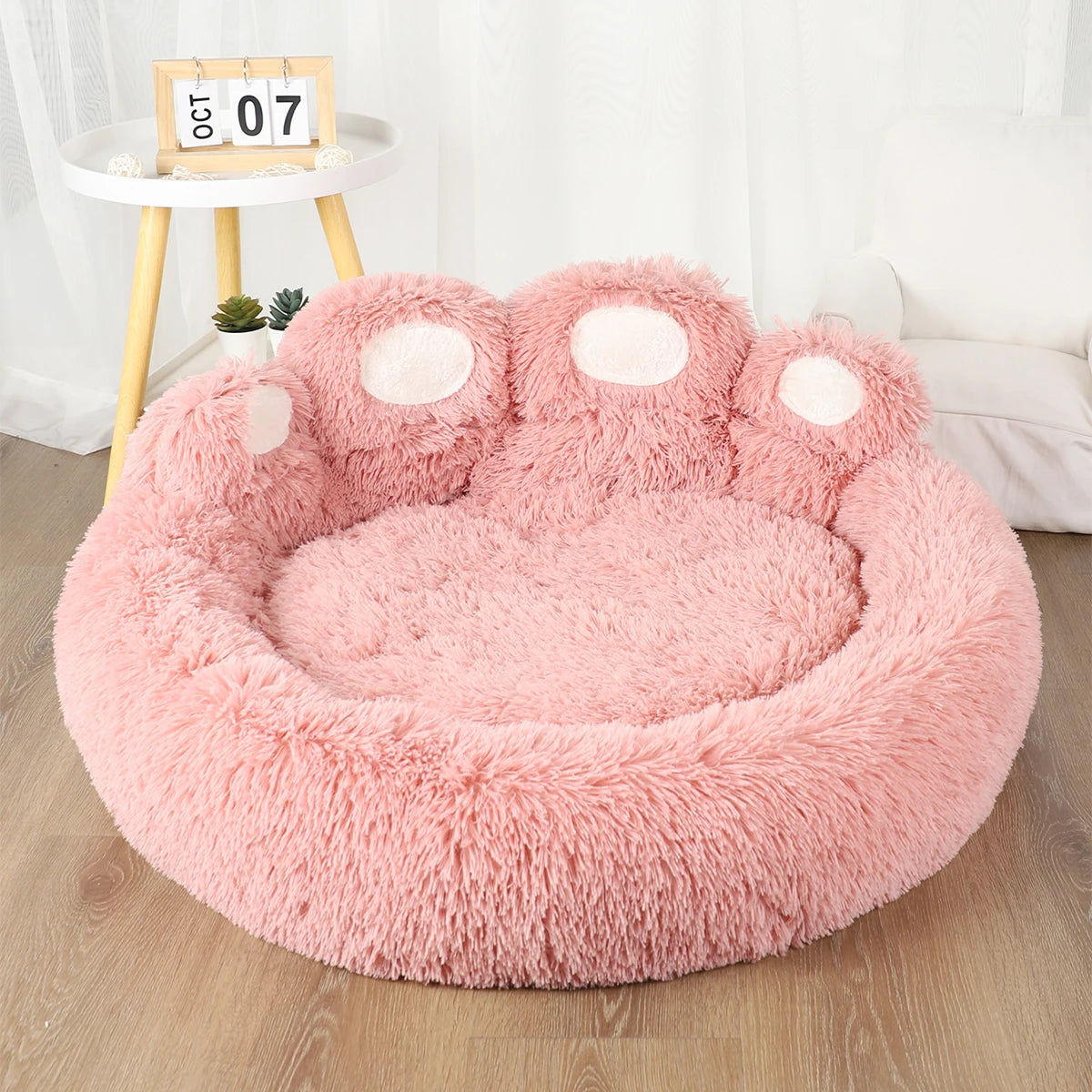 Ultra-Fluffy Calming Pet Bed – Warm Donut Nest for Dogs & Cats
