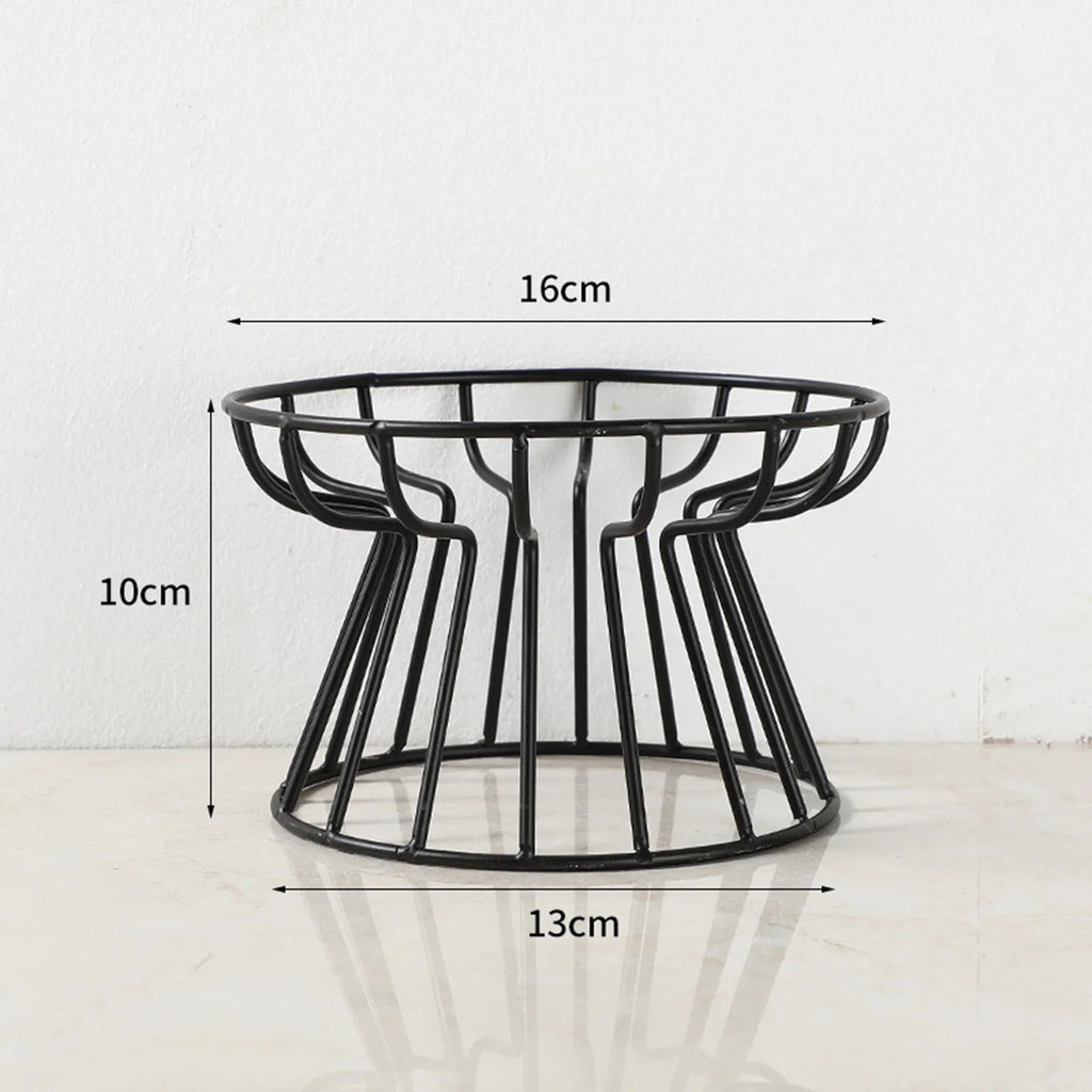 Wide Ceramic Whisker-Friendly Cat Bowl with Iron Stand