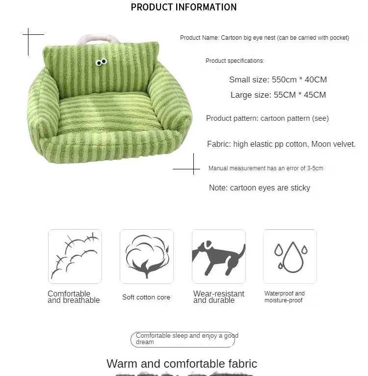 Mini Sofa Pet Bed (Cozy Linen Couch for Small Dogs & Cats) 🛋️🐾