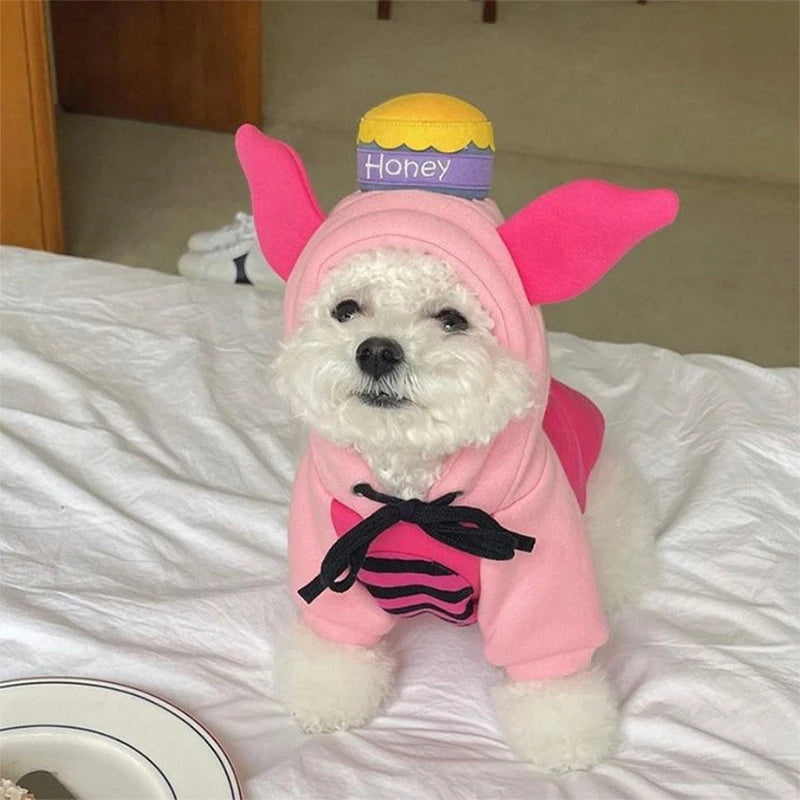 Cozy Mouse Hoodie Jumpsuit for Dogs & Cats (Warm Fleece Winter Costume for Small Pets) 🐭💛