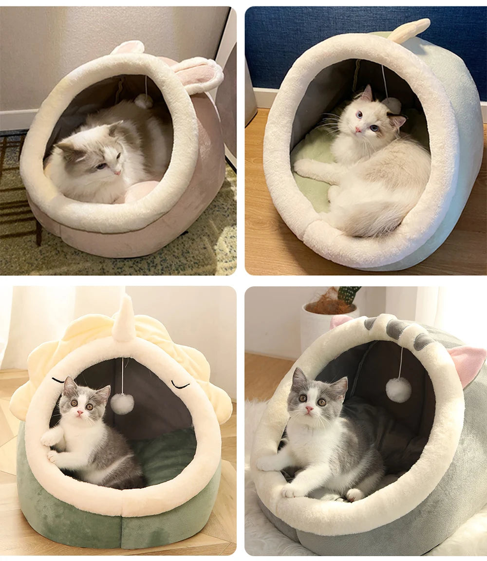 Snuggle Tunnel Pet Cave – Plush Cozy Bed for Cats & Small Dogs