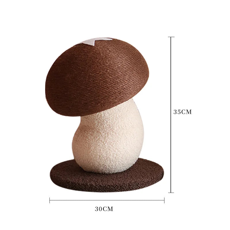 Mushroom Sisal Cat Scratching Post & Board – Vertical Scratch Pad, Durable Non-Shed Cat Scratcher